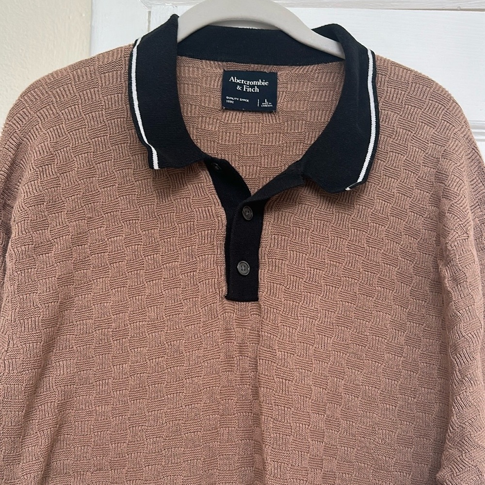Abercrombie & Fitch Brown and Black Polo Shirt Classic Design
